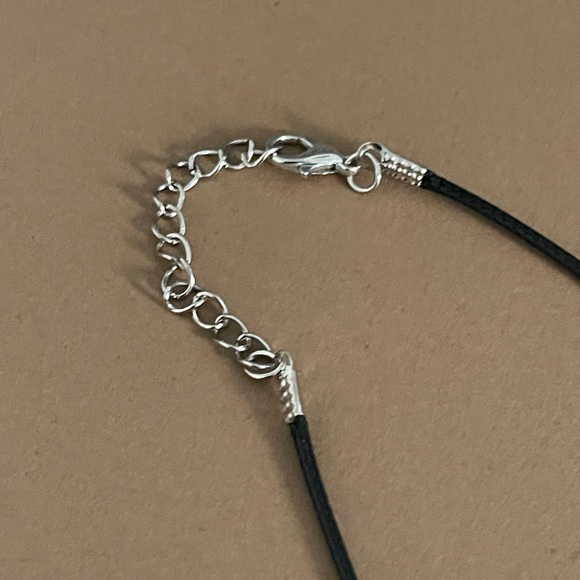 Silver & purple enamel gothic style cross pendant necklace with lobster clasp - Picture 2 of 2